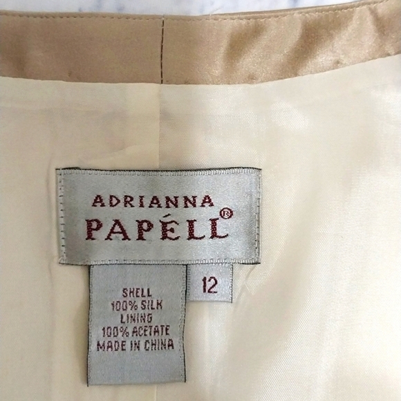 Adrianna Papell Silk Jacket w Beading Sz 12 - Picture 6 of 6